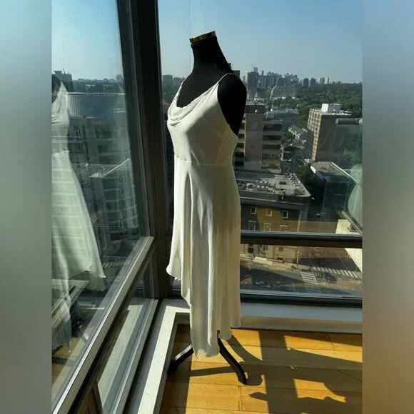 🆕 ALICE + OLIVIA 🧿 NWT Alita Spaghetti Strap Drape Asymmetrical Dress, Sz6 - Picture 5 of 16